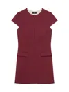 Theory Women's Taylor Zip Front Boxy Minidress In Burgundy