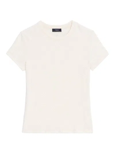 Theory Women's Textured Boucle Jersey T-shirt In Ivory