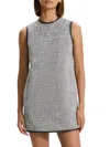 Theory Tweed Canvas Sleeveless Mini Dress In Black