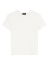 Theory Women's Tiny Tee Fitted Cotton Slub Knit T-shirt In Birch
