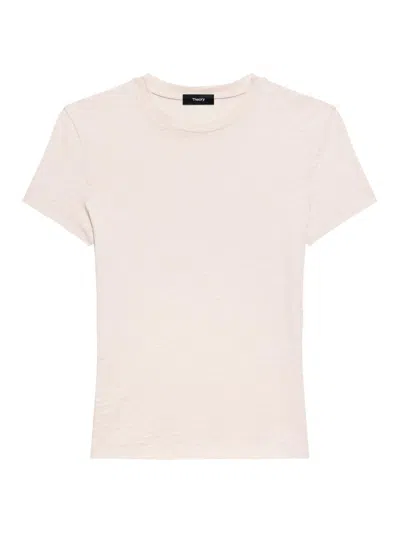 Theory Women's Tiny Tee Organic Cotton Crewneck In Pink
