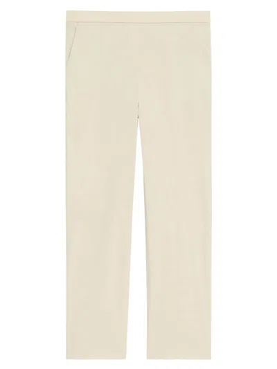 Theory Women's Treeca Linen Pull-on Crop Pants In Straw