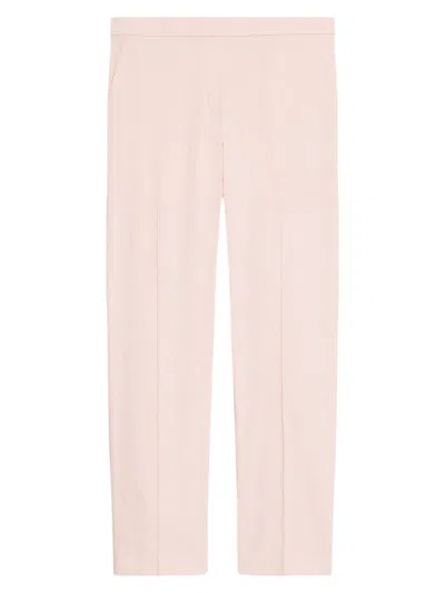 Theory Women's Treeca Linen Pull-on Crop Pants In Pink