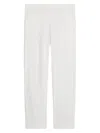 Theory Women's Treeca Linen Pull-on Crop Pants In White