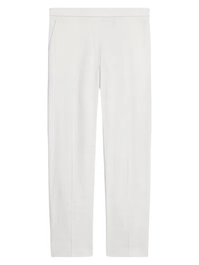Theory Women's Treeca Linen Pull-on Crop Pants In White