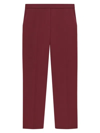 Theory Women's Treeca Pull-on Ankle Trousers In Burgundy