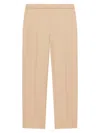 Theory Treeca Virgin Wool Flannel Cropped Pull-on Pants In Yellow