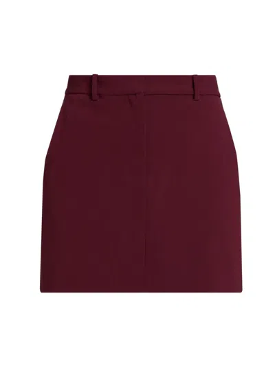 Theory Women's Trouser-front Miniskirt In Burgundy
