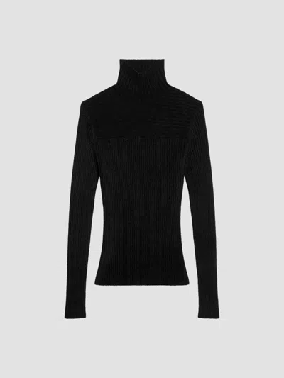 Theory Women's Turtleneck Rib-knit Turtleneck Sweater In Black