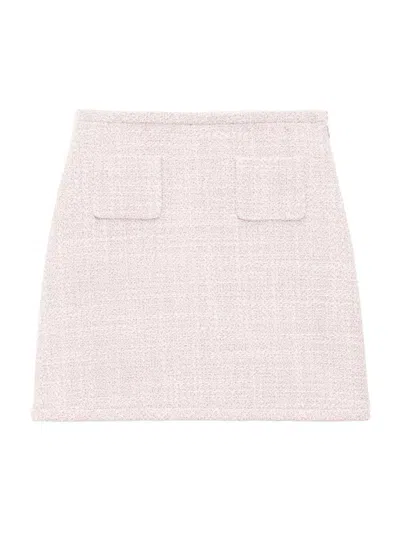 Theory Women's Tweed A-line Miniskirt In Pink