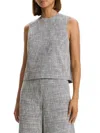 Theory Tweed Boxy Shell Top In Black
