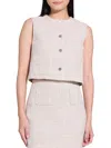 Theory Women's Tweed Cropped Vest In Neutral