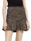 Theory Diagonal Mini Skirt In Wool-blend Tweed In Green Multi
