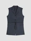 Theory Three-button Slash Vest In Blue
