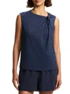 Theory Twisted Apex Pure Tank Top In Navy