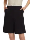 Theory Linen-blend Crepe Shorts In Black