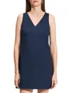 Theory Women's V-neck Shift Minidress In Blue