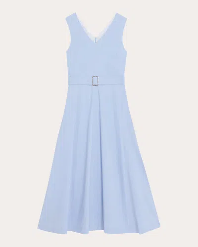 Theory Women's V-neck Volume Dress In Blue