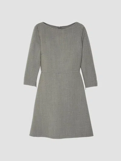 Theory Women's Virgin Wool A-line Mini Dress In Gray
