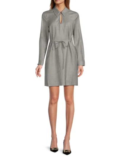 Theory Women's Virgin Wool Fit-&-flare Minidress In Grey