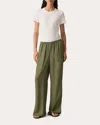 Theory Slit Pull-on Pants In Green