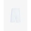 THEORY THEORY WOMEN'S WHITE WOVEN-TEXTURE REGULAR-FIT LINEN-BLEND SHORTS