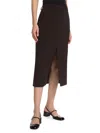 Theory Women's Wool A-line Midi-skirt In Brown