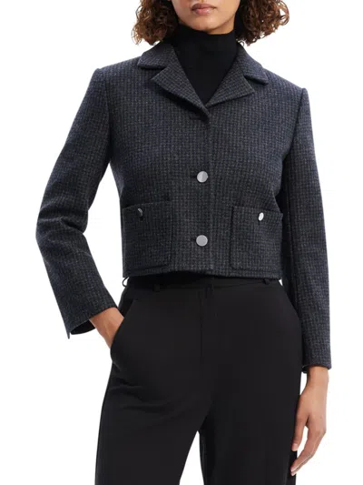 THEORY WOMEN'S WOOL-BLEND BOXY CROP JACKET