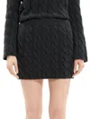 Theory Cable-knit High-waist Skirt In Charcoal