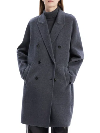 Theory Women's Wool-blend Double-breasted Coat In Gray