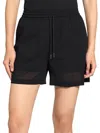 Theory Wool Blend Drawsting Shorts In Black