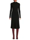 Theory Women's Wool-blend Mock Turtleneck Midi-dress In Black