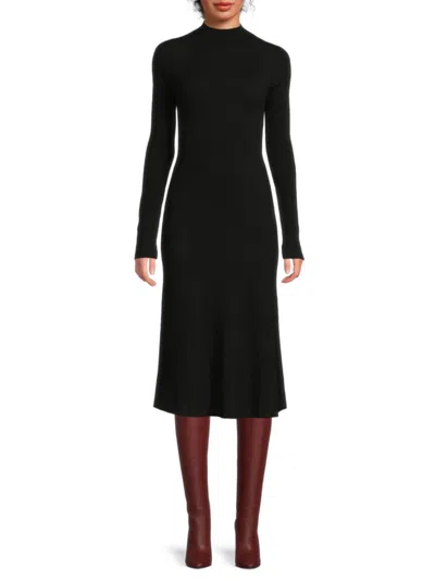 Theory Women's Wool-blend Mock Turtleneck Midi-dress In Black