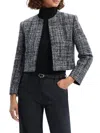 Theory Collarless Open Front Jacket In Gray