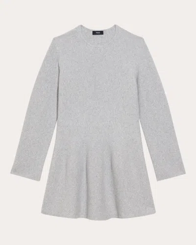 THEORY WOMEN'S WOOL CASHMERE FLOUNCED MINI SWEATER DRESS