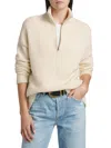 Theory Women's Wool-cashmere Half-zip Sweater In Neutral