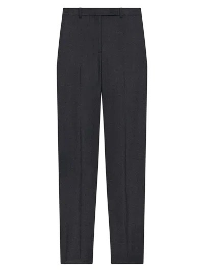 Theory Women's Wool High-waisted Tapered Pants In Blue
