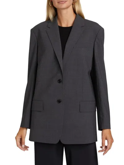 Theory Women's Wool Single-breasted Sport Jacket In Charcoal Melange
