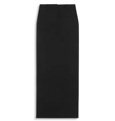 Theory Women Wool Trouser Maxi Skirt In Black