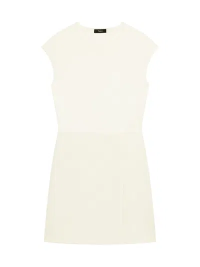 Theory Women's Wrap Skirt Crewneck Minidress In White