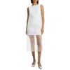 Theory Organza Layer Mini Shift Dress In White