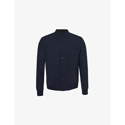 Theory Womens Murphy Tech-knit Stretch-woven Bomber Jacket Baltic