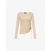 Theory Cashmere-blend Asymmetric Sweater In Neutral