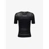 Theory Womens Black Compact Ribbed Knitted Top In Black