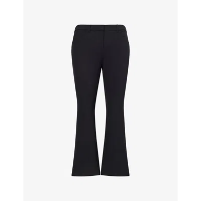 Theory Womens Kick-flare Five-pocket Cotton-blend Trousers Black