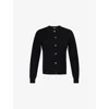 Theory Womens Black Round-neck Log-sleeved Cashmere Cardigan In Black