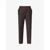 Theory Womens Cacao Treeca Cropped Wool Trousers In Gray