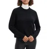 Theory Cashmere Cropped Sweater In Black