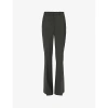 Theory Womens Charcoal Melange - A08 Demitria Boot-leg Mid-rise Stretch-wool Trousers In Charcoal Melange - A08