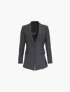 Theory Womens Charcoal Melange Etiennette Single-breasted Regular-fit Stretch-wool Blazer In Charcoal Melange